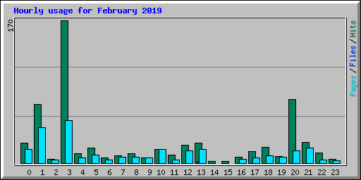 Hourly usage for February 2019