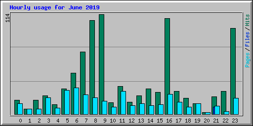 Hourly usage for June 2019